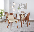 Bento 67" Metal Floor Lamp - Black Metal, Walnut Wood, White Shade