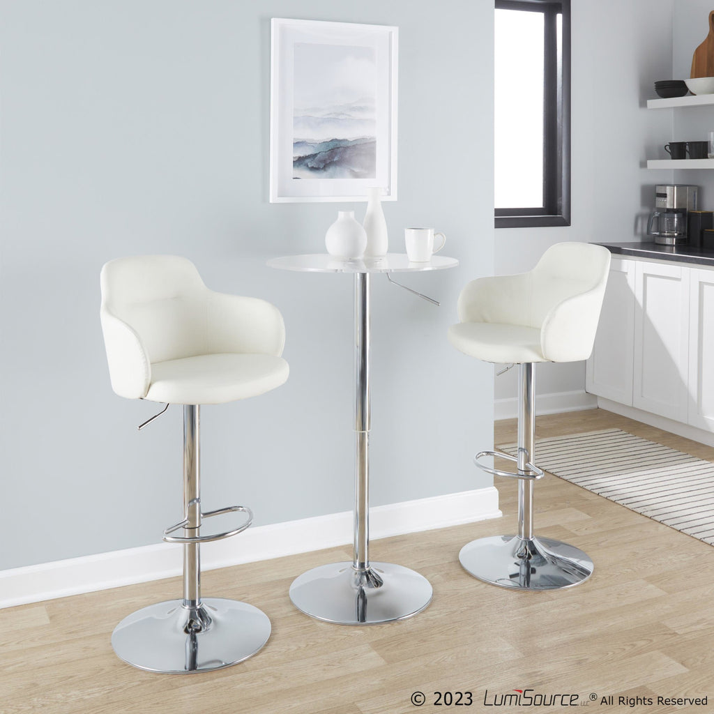 Adjustable Bar Table - Chrome, Clear Acrylic