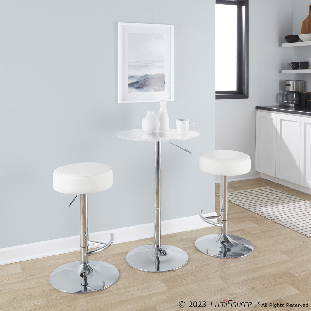 Adjustable Bar Table - Chrome, Clear Acrylic