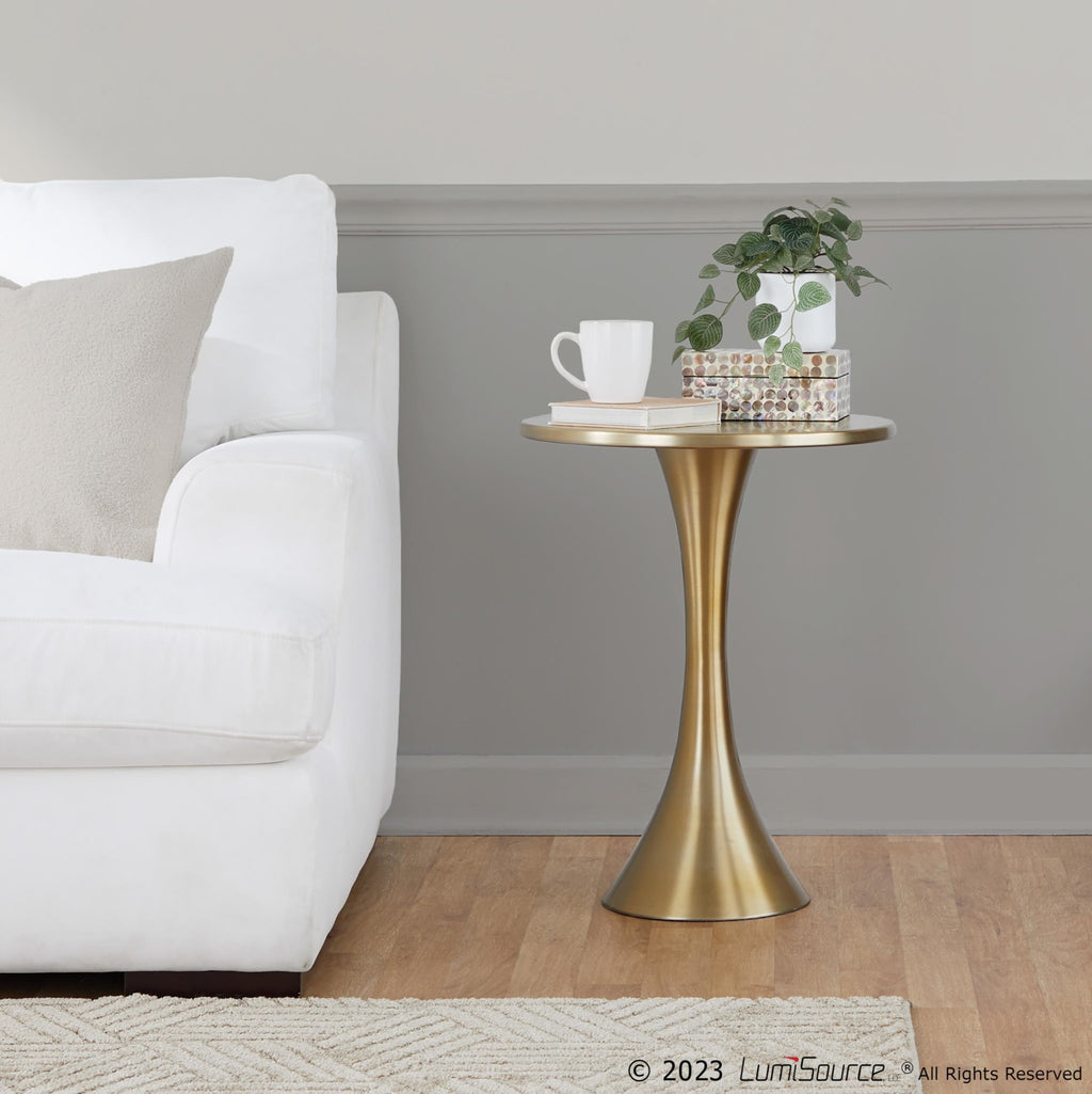 Lenuxe 24" Metal Accent Table - Gold Metal