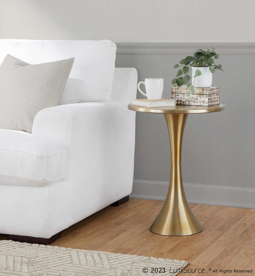 Lenuxe 24" Metal Accent Table - Gold Metal