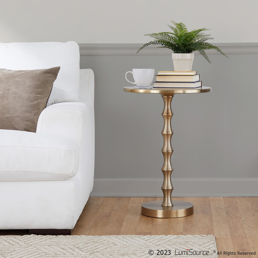 Bora 26.75" Metal Accent Table - Gold Metal
