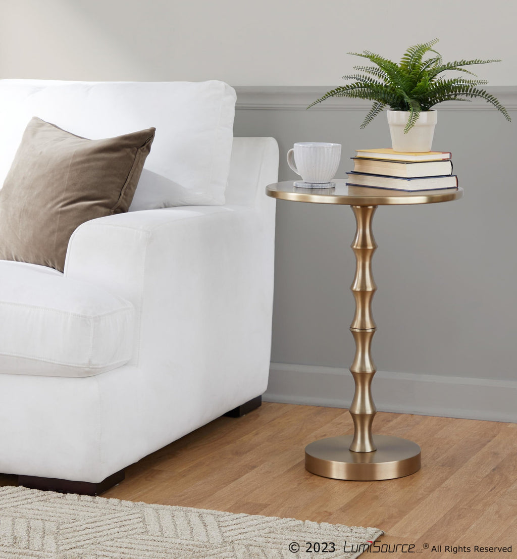 Bora 26.75" Metal Accent Table - Gold Metal