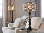 Topaz 27" Metal Table Lamp - Oil Rubbed Bronze, Clear Crystal