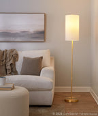 Bounty 62" Metal Floor Lamp - Gold Metal, White Linen