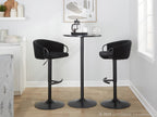 Claire Adjustable Barstool – Set of 2 - Black Metal, Black Velvet