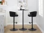 Claire Adjustable Barstool – Set of 2 - Black Metal, Black Velvet