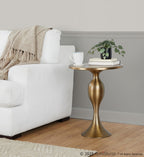 Ashland 24" Metal Accent Table - Matte Golden Bronze