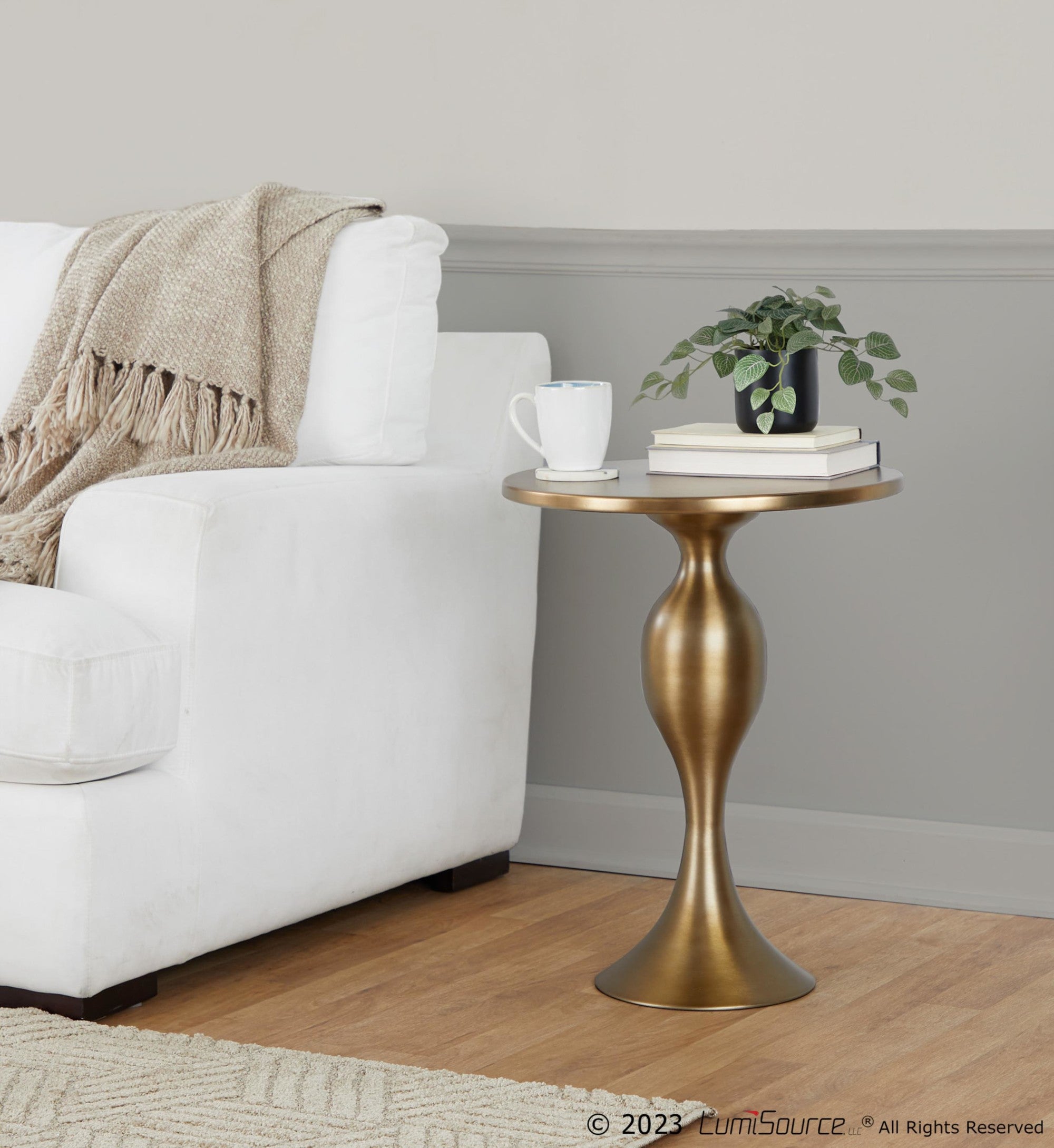 Ashland 24" Metal Accent Table - Matte Golden Bronze