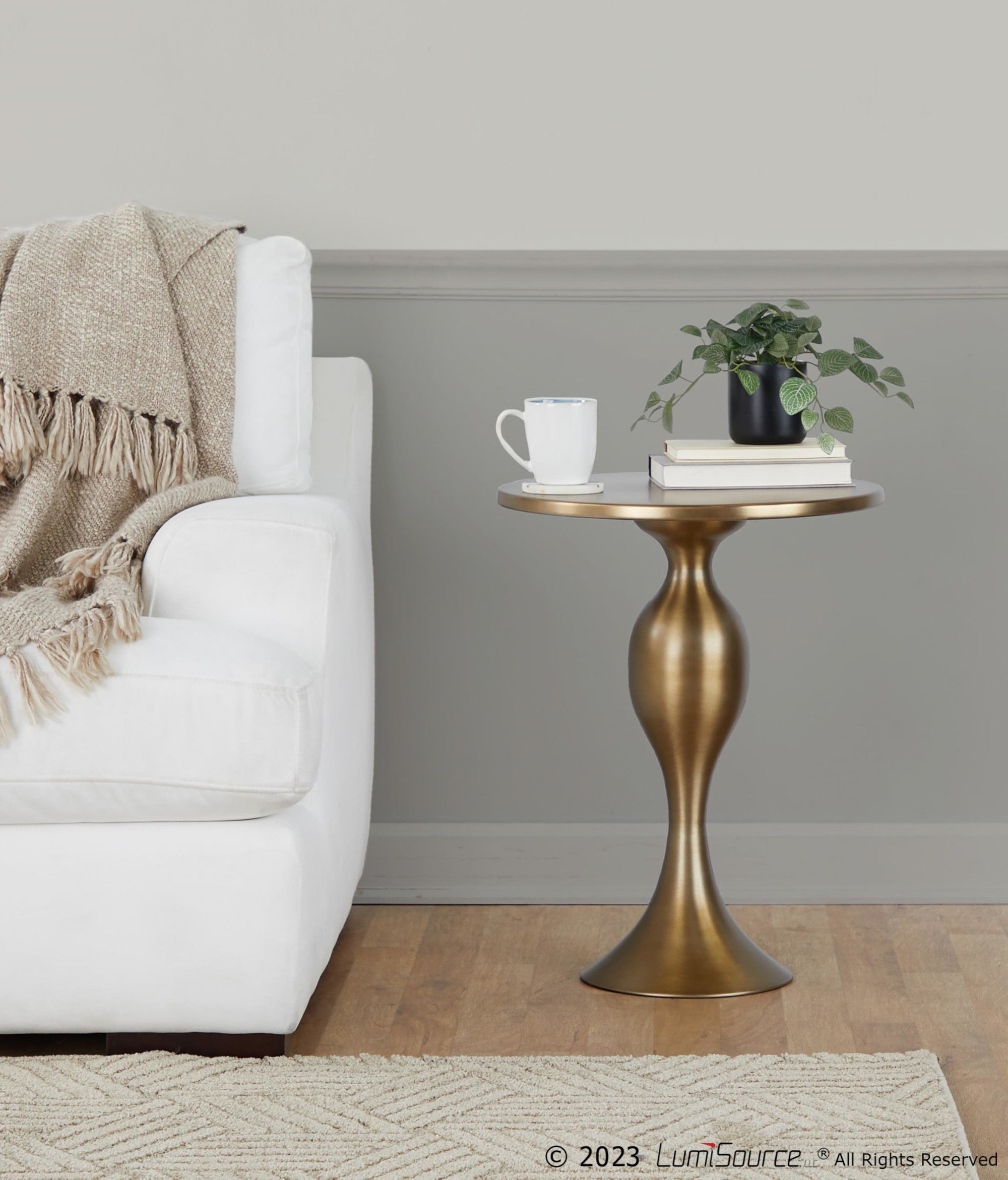 Ashland 24" Metal Accent Table - Matte Golden Bronze