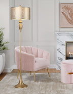 Ashland 63" Metal Floor Lamp - Gold Metal, Off-white Linen