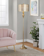 Ashland 63" Metal Floor Lamp - Gold Metal, Off-white Linen
