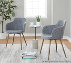 Boyne Chair - Set of 2 - Antique Copper Metal, Dark Grey Fabric
