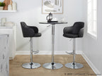 Boyne Adjustable Barstool - Set of 2 - Chrome Metal, Black PU