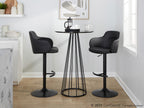 Boyne Adjustable Barstool - Set of 2 - Black Metal, Black PU