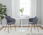 Boyne Chair - Set of 2 - Whitewashed Wood, Dark Grey Noise Fabric