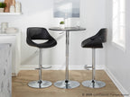 Fabrico Adjustable Barstool - Set of 2 - Chrome, Black PU