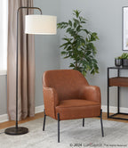 Puck 63" Metal Floor Lamp - Oil Rubbed Bronze, Beige Linen