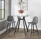 Clara Square Counter Table - Black Metal, Clear Glass