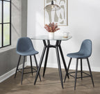 Clara Square Counter Table - Black Metal, Clear Glass