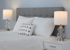 Belle 20" Glass Accent Lamp - Set of 2 - Clear Wrinkle Glass, Brushed Nickel, White Linen