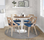Charlotte Chair - Set of 2 - Whitewashed Wood, Blue Fabric