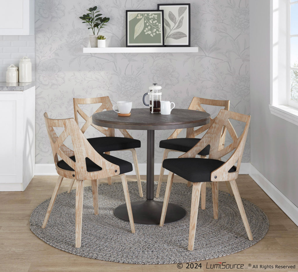 Charlotte Chair - Set of 2 - Whitewashed Wood, Charcoal Fabric