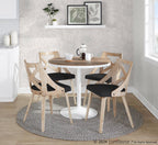 Charlotte Chair - Set of 2 - Whitewashed Wood, Charcoal Fabric