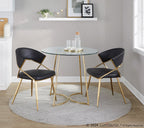 Cece Dinette Table - Gold Steel, Clear Glass