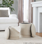 Marla Upholstered Ottoman 2-Piece Set - Beige Fabric