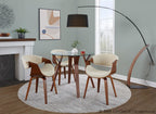 Curvo Chair - Set of 2 - Walnut Wood, Cream Fabric