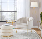 Tania Accent Chair - Gold Metal, Champagne Velvet