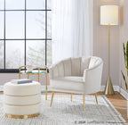 Cone 64" Metal Floor Lamp - Gold Metal, White Linen