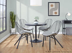 Wired Chair - Set of 2 - Black Metal, Light Grey PU