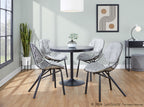 Wired Chair - Set of 2 - Black Metal, Light Grey PU