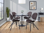 Wired Chair - Set of 2 - Black Metal, Espresso PU