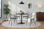 Dakota-winston Dining Set - 5 Piece - Black Metal, Black Wood, Brown Metal, Dark Walnut Wood