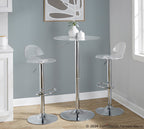 Adjustable Bar Table - Chrome, Clear Acrylic