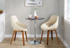 Adjustable Bar Table - Chrome, Black Wood