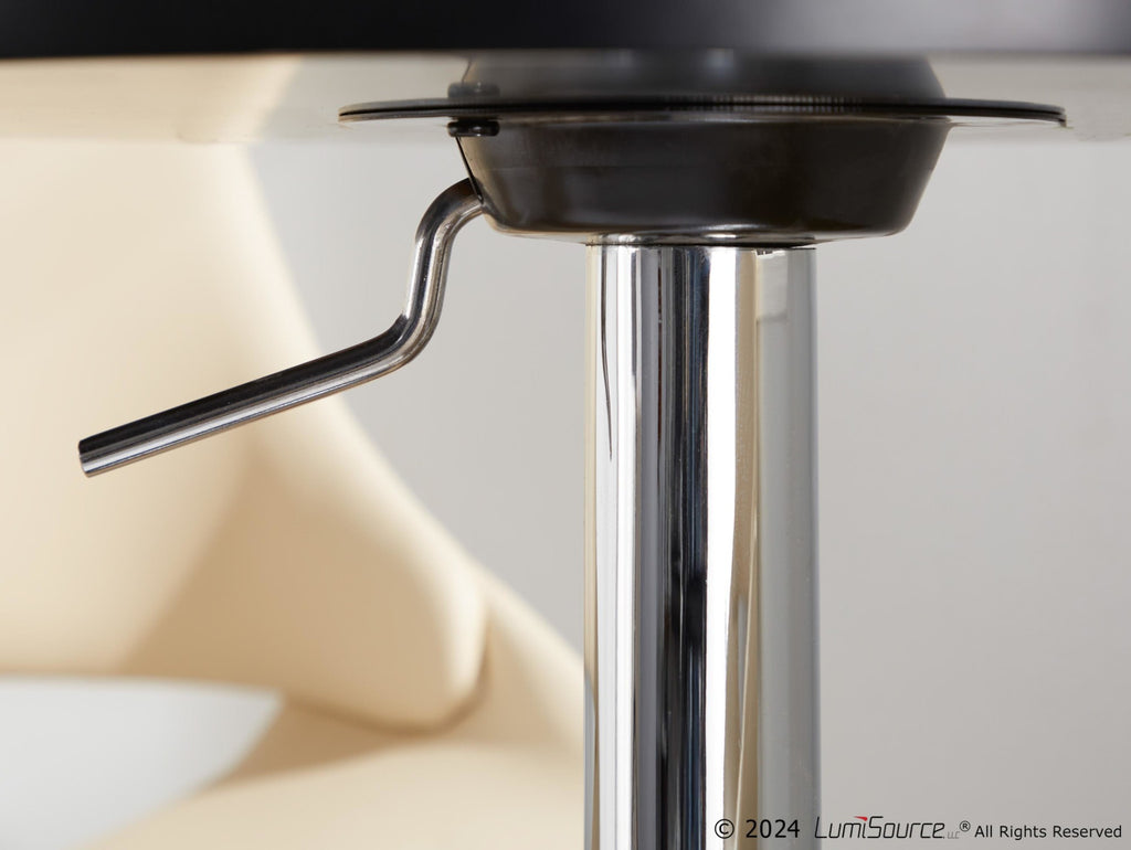 Adjustable Bar Table - Chrome, Black Wood