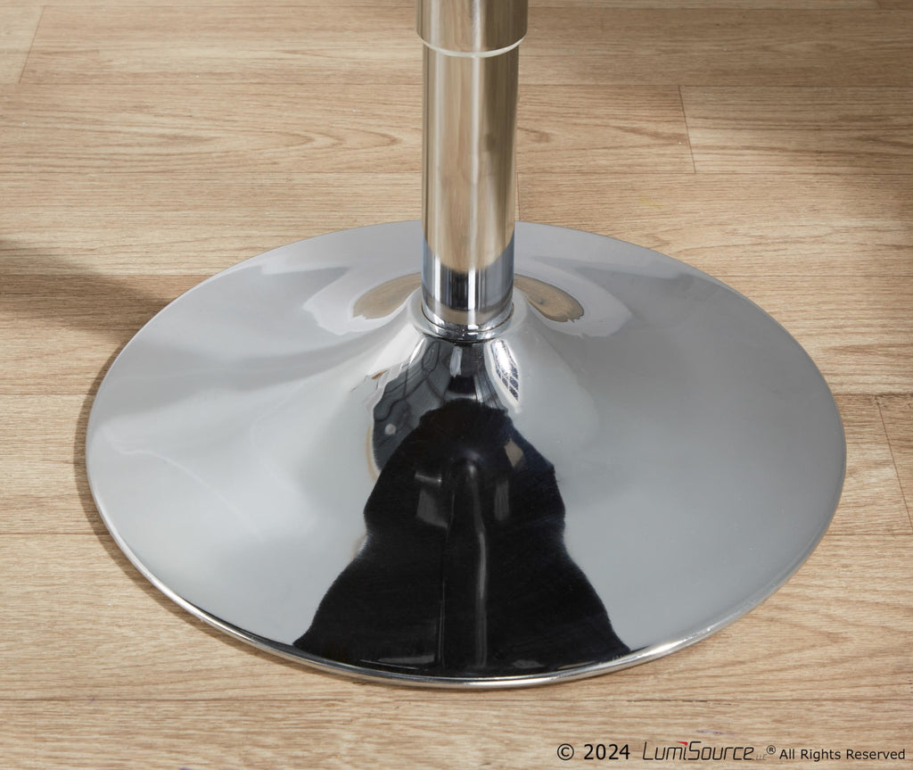 Adjustable Bar Table - Chrome, Black Wood