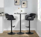 Margarite Adjustable Barstool - Set of 2 - Black Metal, Black PU