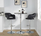 Adjustable Bar Table - Chrome, Black Wood