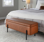 Daniella Storage Bench - Black Steel, Camel PU