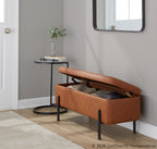 Daniella Storage Bench - Black Steel, Camel PU