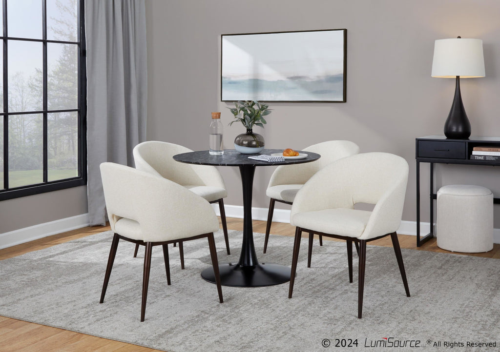 Renee Chair - Copper Metal, Cream Noise Fabric