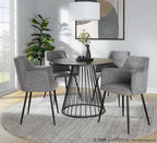Canary Dining Table - Black Metal, Black MDF