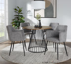 Canary Dining Table - Black Metal, Walnut Wood