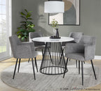 Canary Cosmo Dining Table - Black Meal, White MDF