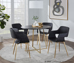 Cosmo Dining Table - Gold Metal, Black MDF